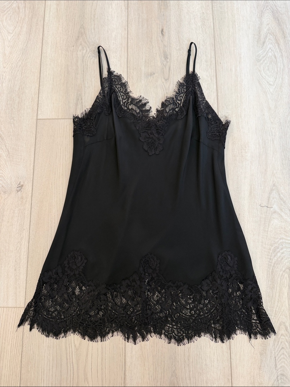 Gold hawk Black Satin Lace top L